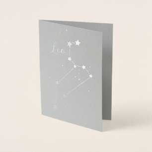 Carte Dorée Constellation Zodiac Leo Silver Foil