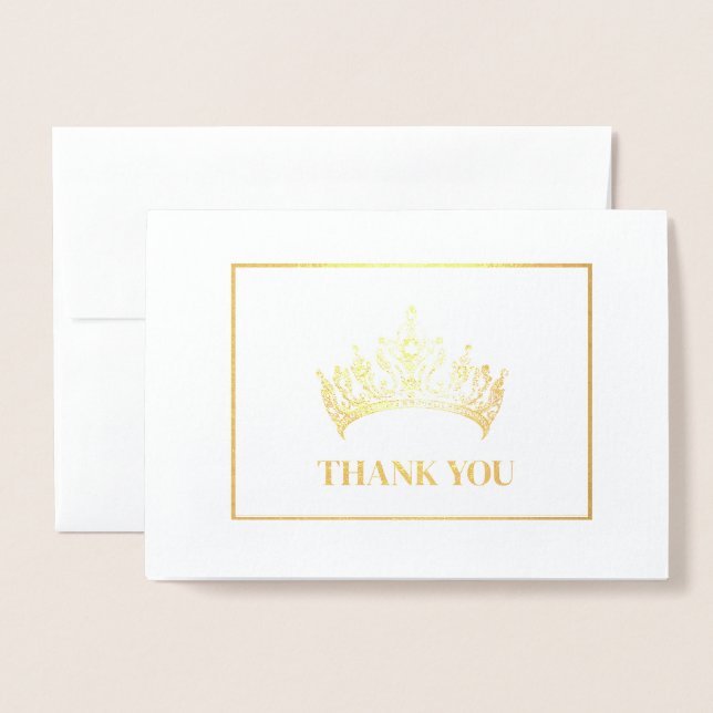 Carte Dorée Couronne (Devant avec enveloppe)