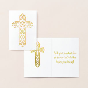 Carte Dorée Croix celtique   Religieux