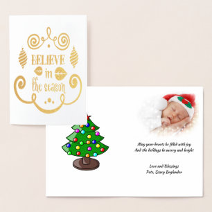 Carte Dorée Croyez en la saison, Noël Fête, ZSSPG