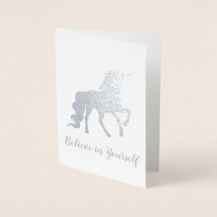 Carte Dorée Croyez en vous Unicorn Silver