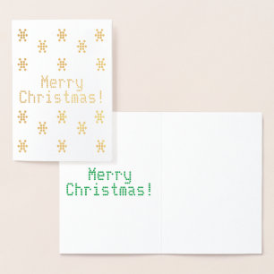 Carte Dorée Customisez, Joyeux Noël, flocons de neige