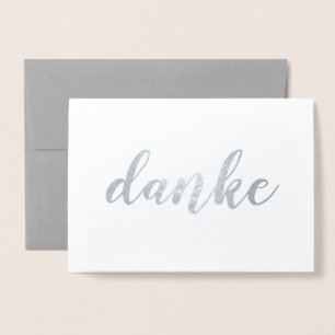 Carte Dorée Danke Merci allemand élégant script de brosse