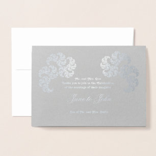 Carte Dorée Design d'art fractal à la paisley sur gris