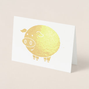 Carte Dorée Dessin de porc gras