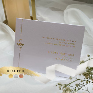 Carte Dorée Détails élégants du mariage et réponse en ligne jo