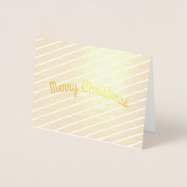 Carte Dorée Diagonal Stripes voeux de Noël (Devant)