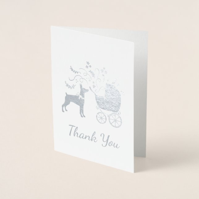 Carte Dorée Dobermann Baby shower Chien Chien Chien Chien Chie (Devant)
