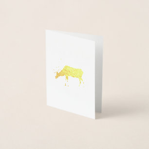 Carte Dorée Drôle de Caca de Renne Noël Humour Grossier