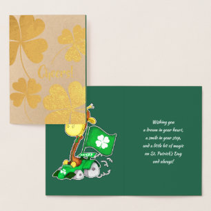 Carte Dorée Drôle Giraffe St.Patrick's Day