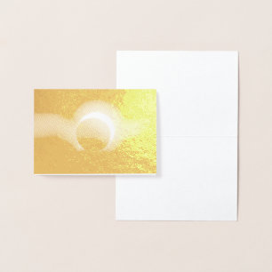 Carte Dorée Éclipse Solaire Réel Métallurgique Fond Imprimer