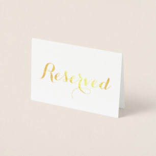Carte Dorée Ecriture or Réservé élégant Mariage Table place