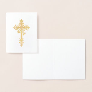 Carte Dorée Elégant catholique Croix chrétienne de l'or religi