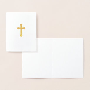 Carte Dorée Elégant catholique Croix chrétienne de l'or religi