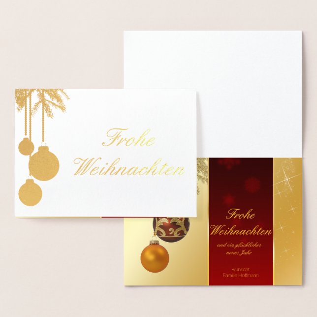 Carte Dorée Elégant Goldene Weihnachten Gold Folienkarte (Affichage)