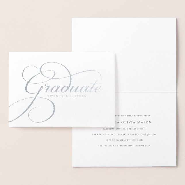 Carte Dorée Élégant Gradué Real Foil Script (Affichage)