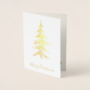 Carte Dorée Elégant Grand Or Joyeux Arbre de Noël Photo Real