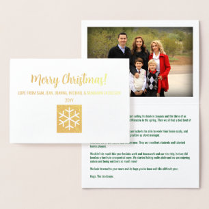 Carte Dorée Élégant Joyeux Noël Photo Xmas Lettre or