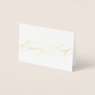 Carte Dorée Élégant Merci de calligraphie