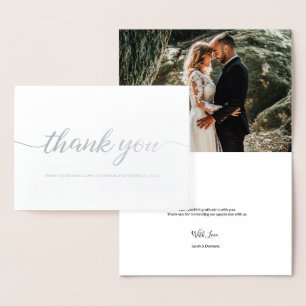 Carte Dorée Elégant Merci de mariage de New Mr et Mrs.