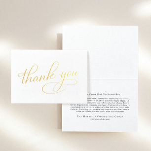 Carte Dorée Élégant Merci d'entreprise