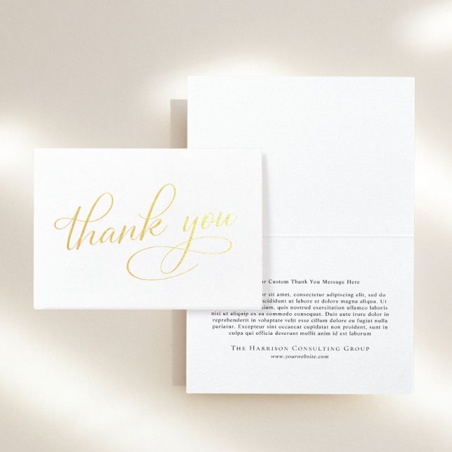 Carte Dorée Élégant Merci d'entreprise (Créateur téléchargé)