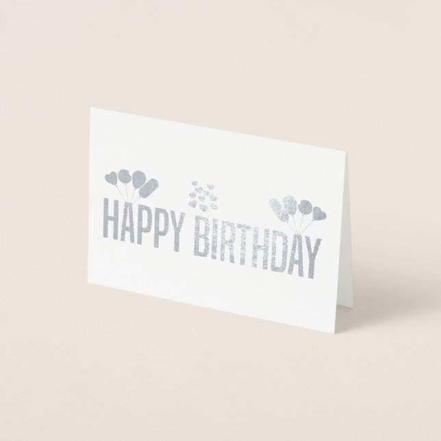 Carte Dorée Elégant or Joyeux ballons d'anniversaire (Devant)