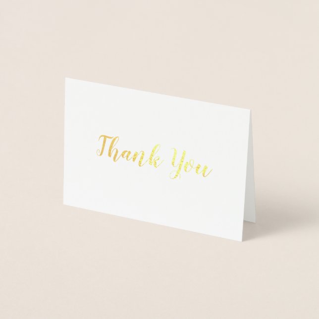 Carte Dorée Elégant or sur le Merci Mariage nuptial blanc (Devant)