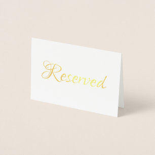 Carte Dorée Élégant Script Réservé Mariage Table place