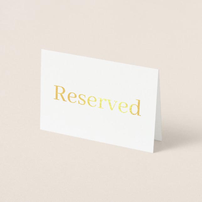 Carte Dorée Elegant Serif Réservé Mariage Table place (Devant)