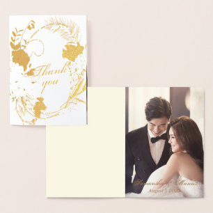 Carte Dorée Elégant Vin Or Bourgogne Rose Wreath Photo Real