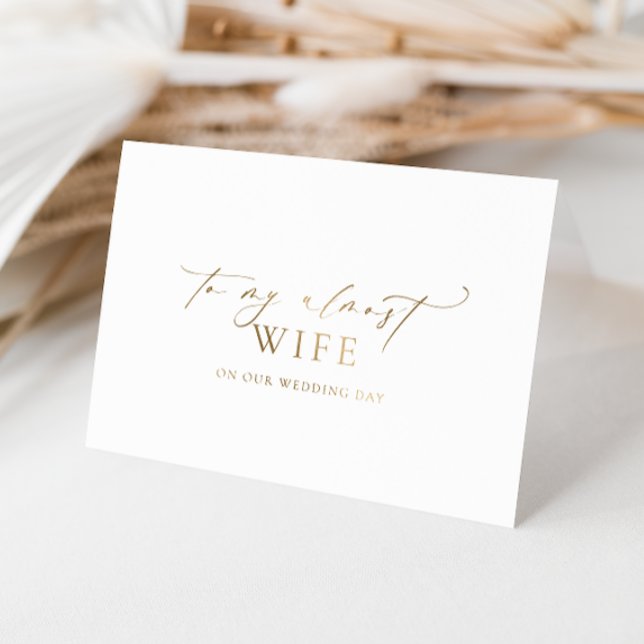 Carte Dorée Ellesmere À Mon Jour De Mariage Presque Femme (Almost Wife Wedding Day Gold Foil Card Ellesmere)