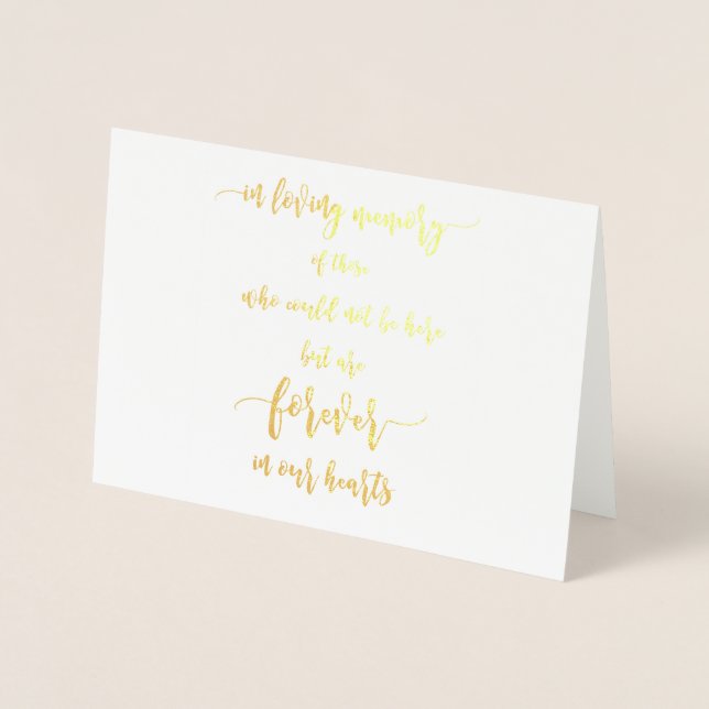 Carte Dorée En souvenir affectueux Enseigne de mariage (Devant)