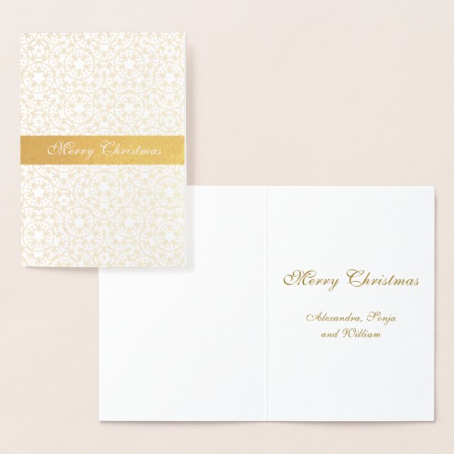 Carte Dorée Étoiles Motifs de Noël Gold Personnalisées (Affichage)
