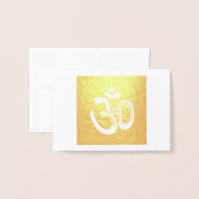 Carte Dorée Expression personnelle du symbole OM (Devant avec enveloppe)