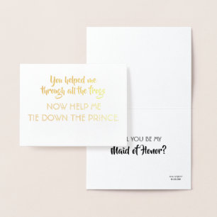 Carte Dorée Fairy Tale Funny Bridesmaid Proposition