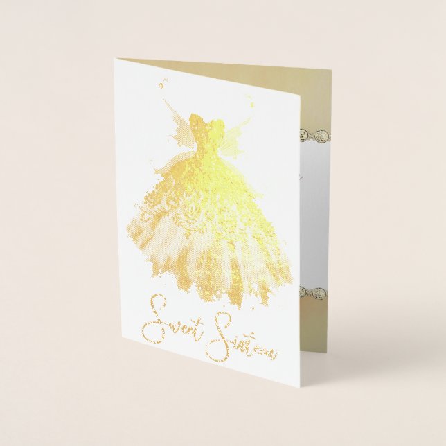 Carte Dorée Fairy Wing Gown | Imaginaire doré magnifique Anniv (Devant)