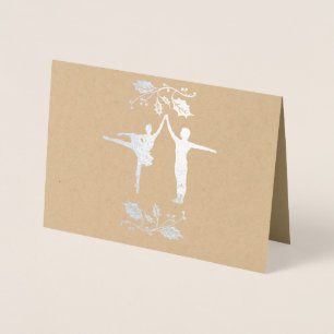 Carte Dorée Fée et prince Christmas de prune de sucre