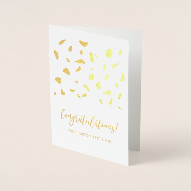Carte Dorée Félicitations à Petals Confetti (Devant)