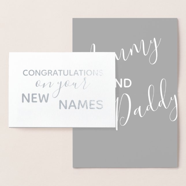 Carte Dorée Félicitations aux nouveaux parents Élégante callig (Affichage)