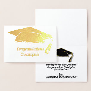 Carte Dorée Félicitations Diplôme Cap & Tassel Moderne
