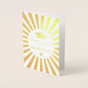 Carte Dorée Félicitations Diplôme de fin d'études Sunburst