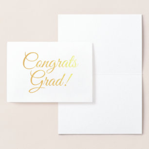 Carte Dorée Félicitations Grad or élégant script graduation