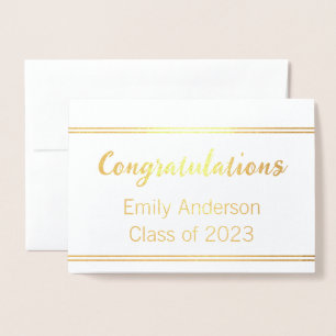 Carte Dorée Félicitations Graduate Name Class of 2023