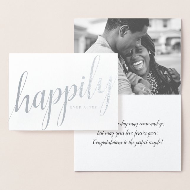 Carte Dorée Félicitations pour le mariage pour toujours heureu (Affichage)