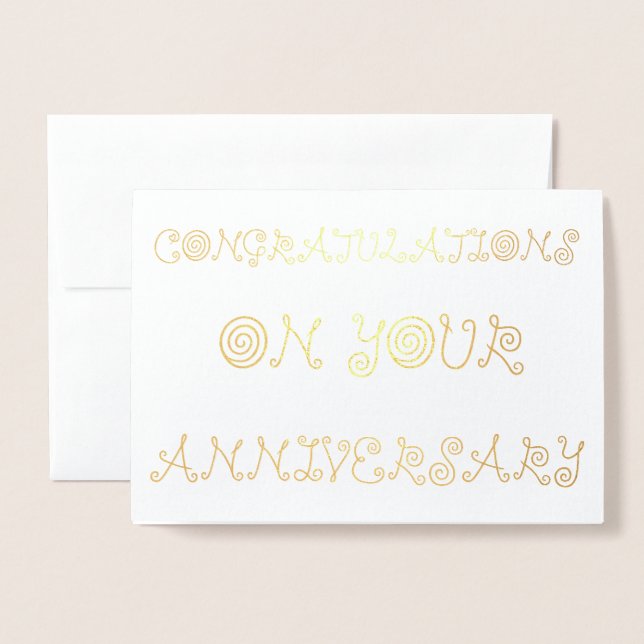 Carte Dorée Félicitations pour votre anniversaire (Devant avec enveloppe)