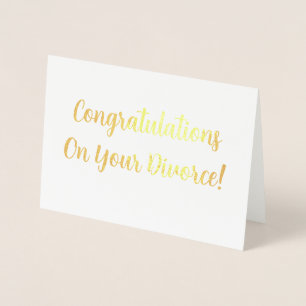 Carte Dorée Félicitations Pour Votre Divorce !