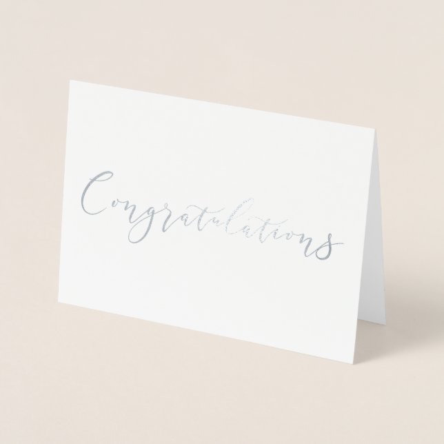 Carte Dorée Félicitations Silver Foil Card (Devant)