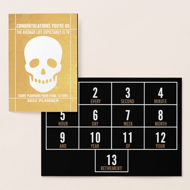 Carte Dorée Félicitations vous avez 65 Foil Card (Affichage)