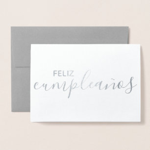 Carte Dorée Feliz Cumpleaños Elégant espagnol Joyeux anniversa
